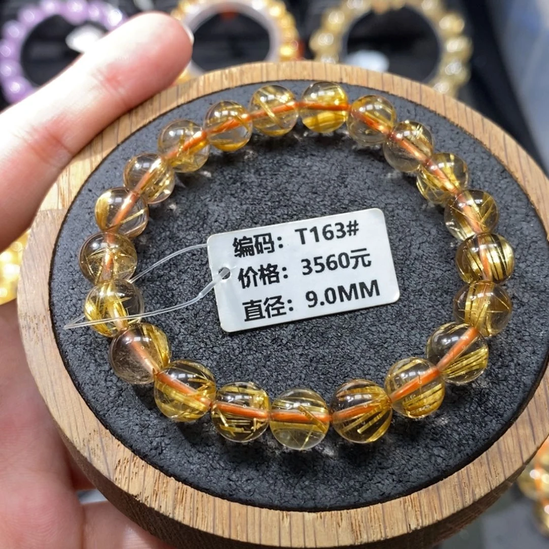 木***溪未镶嵌手链发晶T163# 9mm