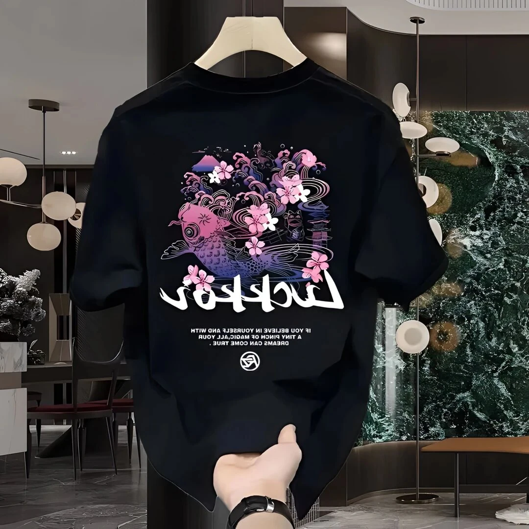 仓石一树中国风印花短袖T恤男装2025夏季潮牌小众设计感宽松上衣