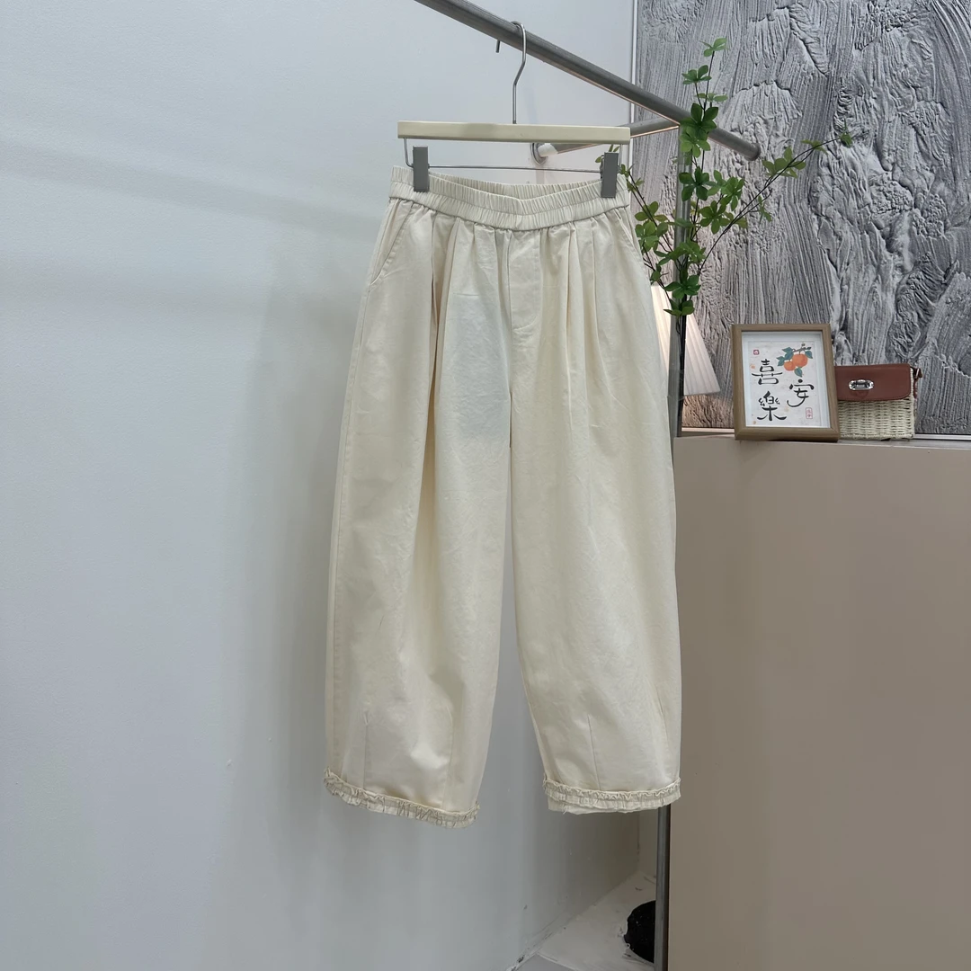 【百搭仙女裤】春季百搭矮个子穿搭仙女裤九分休闲阔腿纯色松紧腰