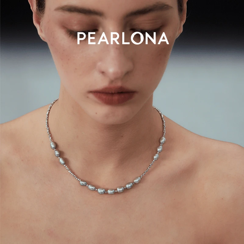 PEARLONA 铜合金项链 危险花园捕蝇草可石形巴洛克项链锁骨链温婉