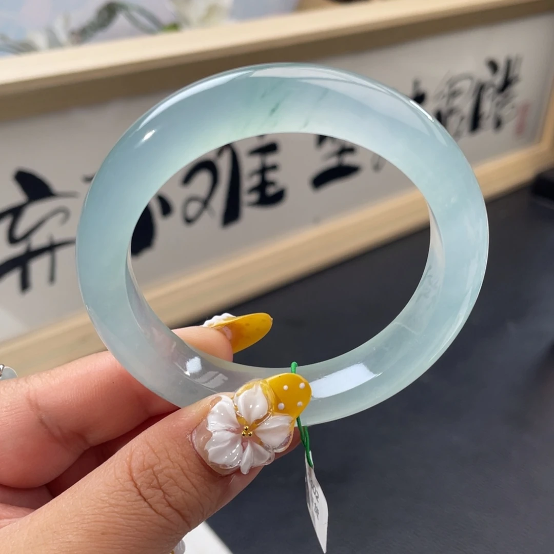 翡翠未镶嵌手镯【清货亏出】冰胶蓝厚装手镯