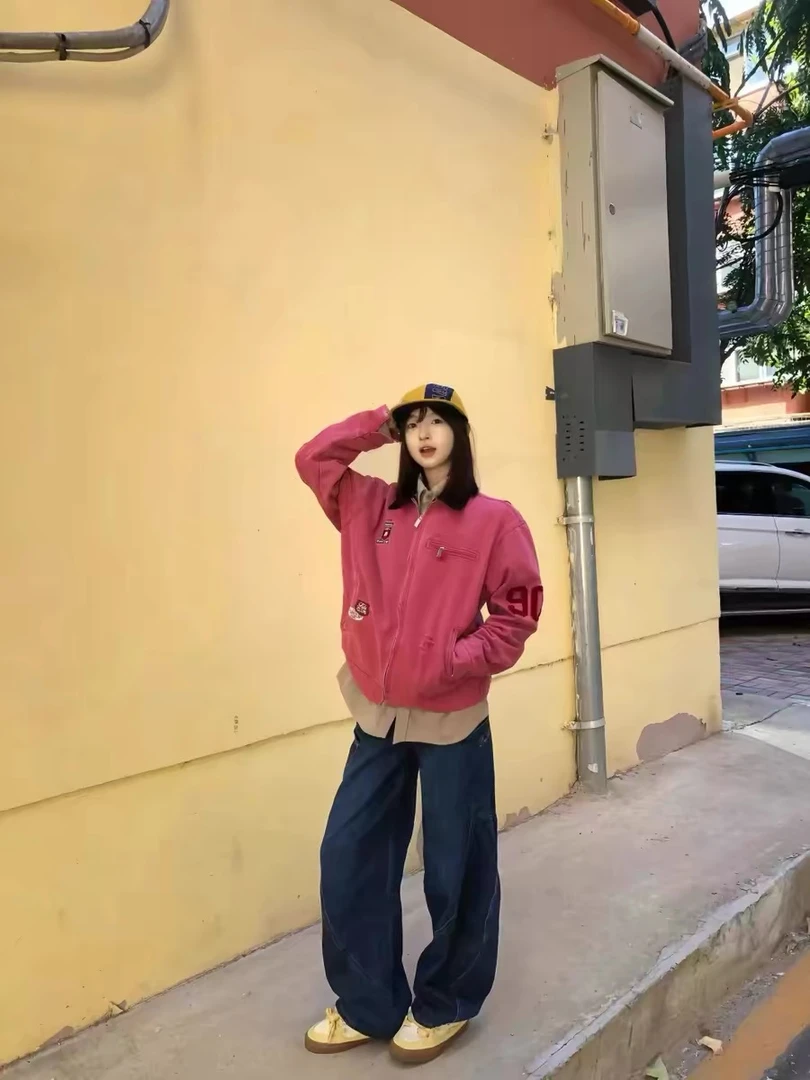 （瑕疵！介意勿拍）某保298！国潮水洗底特律夹克男女