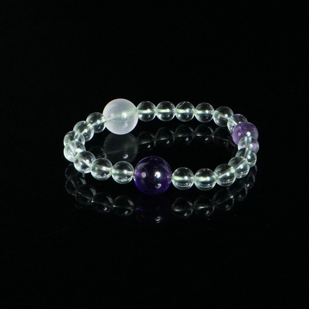 DY-M1913 绿水晶紫水晶手串 23.7g