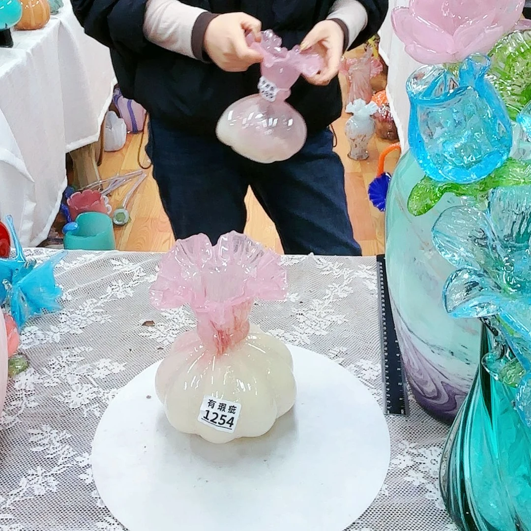 瑕疵福利不退不换琉璃花瓶艺术品