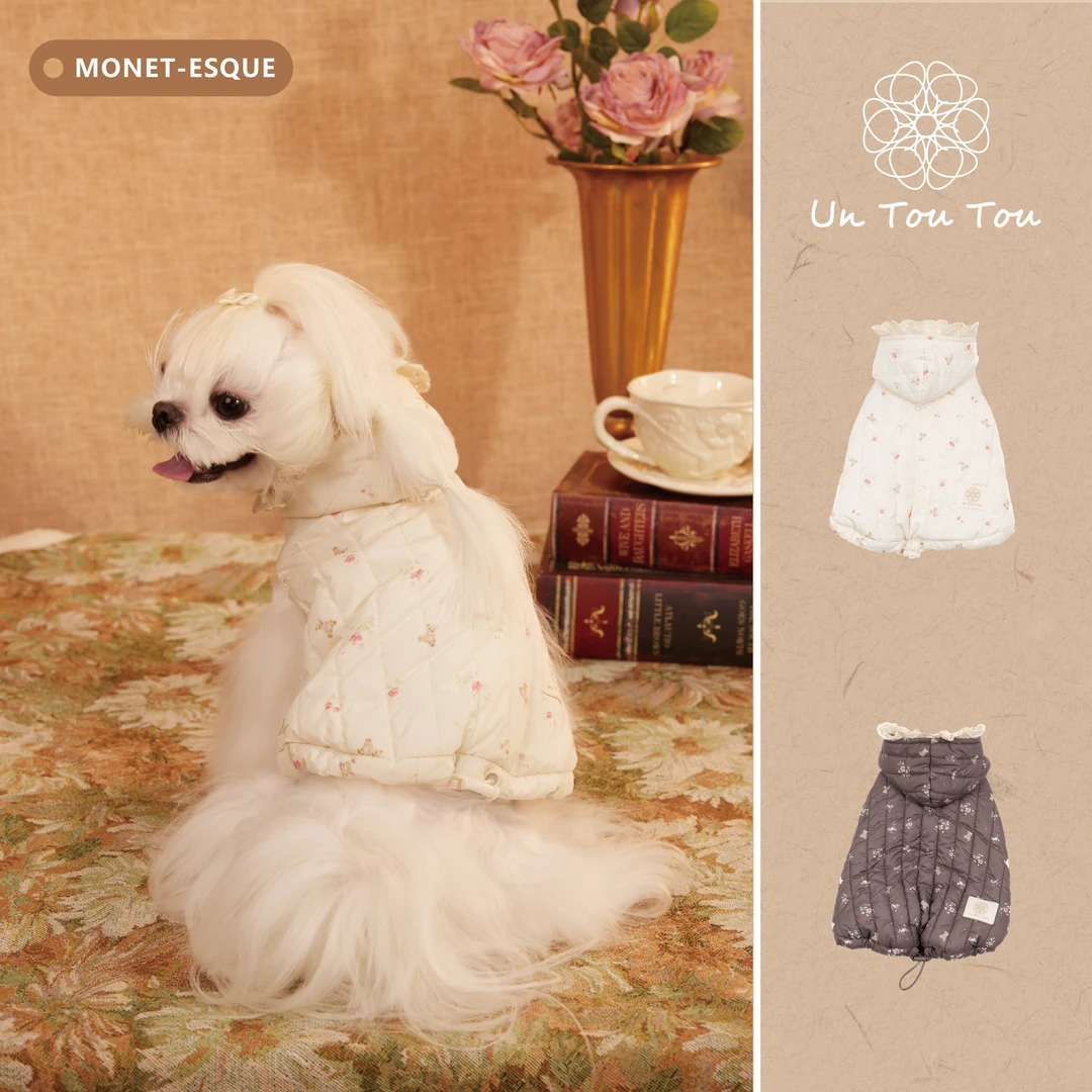 UnTouTou温柔碎花棉服•比熊马尔济斯西施小中型犬秋冬甜美系穿搭