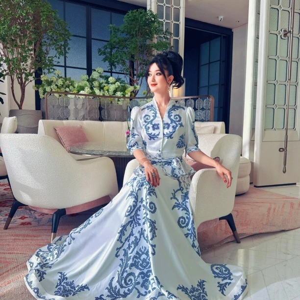 G&PARI （温柔千金）轻奢法式名媛风收腰高级感重工印花女装