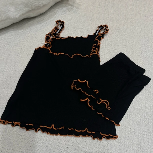 61657高端潮流时尚潮流休闲童装吊带套装B8-1-1