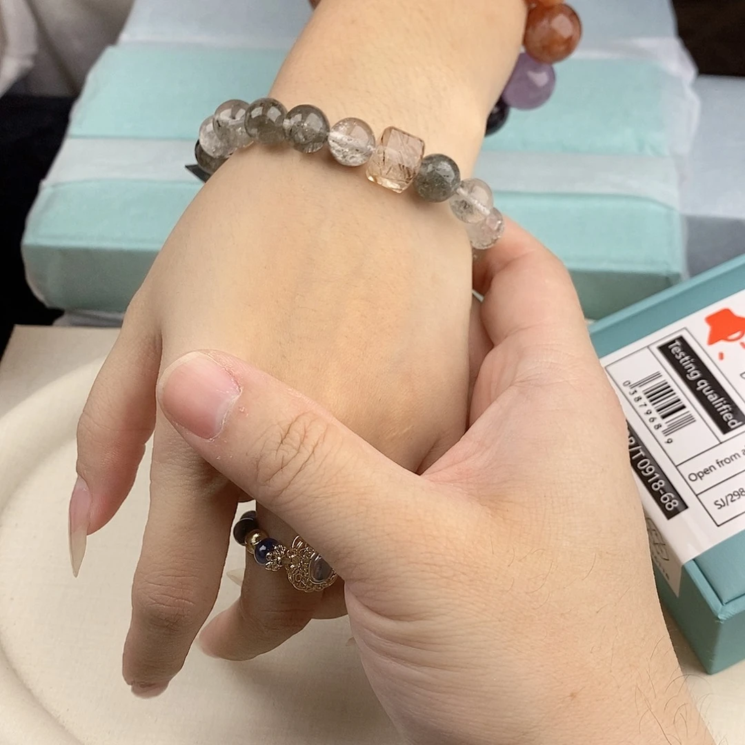 银S925镀金镶嵌水晶手链