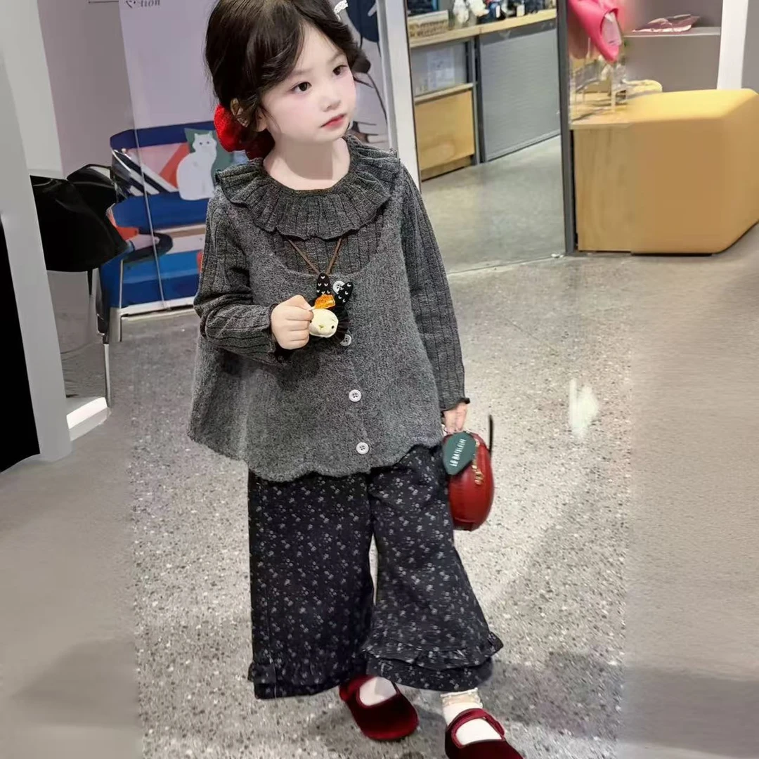 女宝宝三件套新款秋季宝宝miu系穿搭女童套装