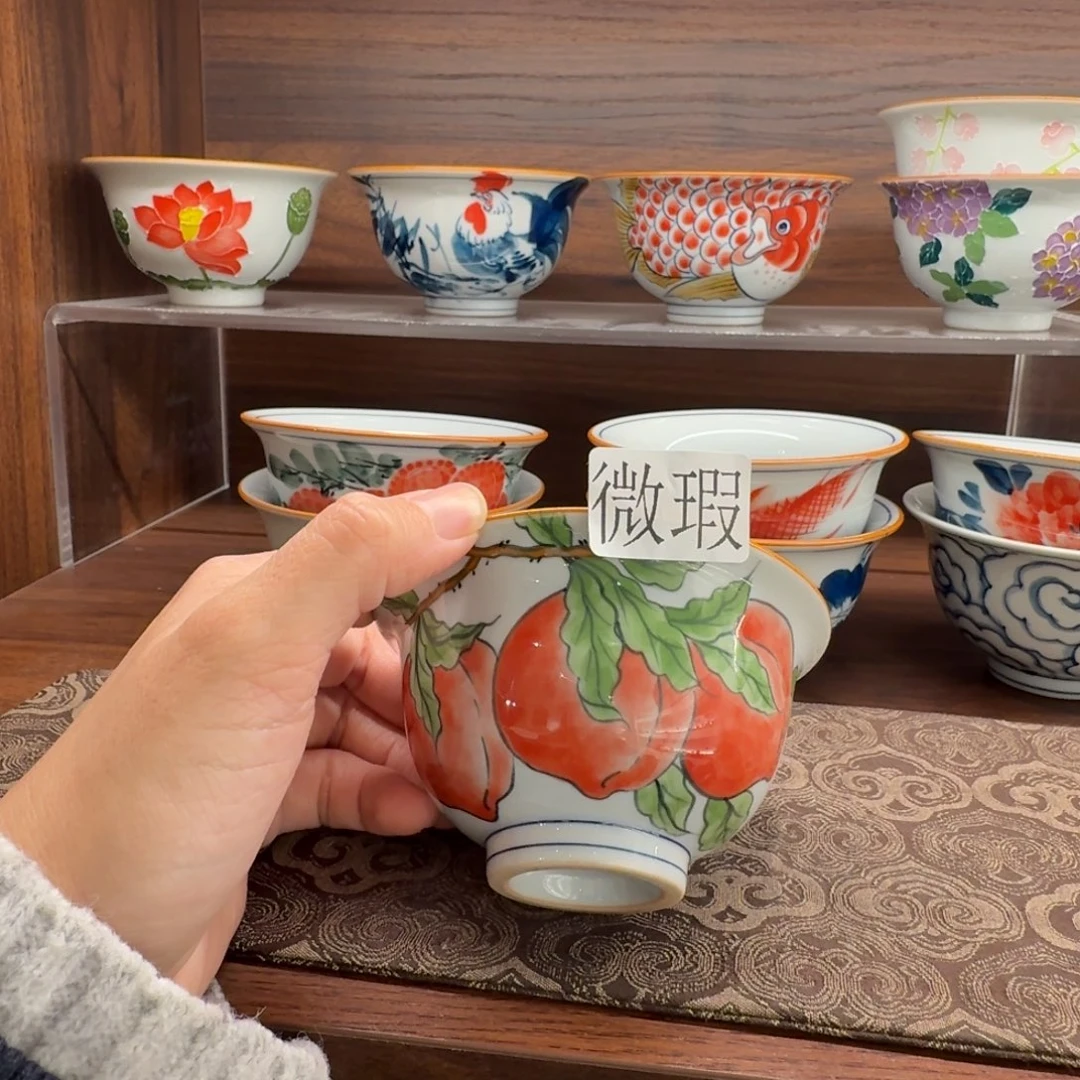 釉下手绘茶具微瑕