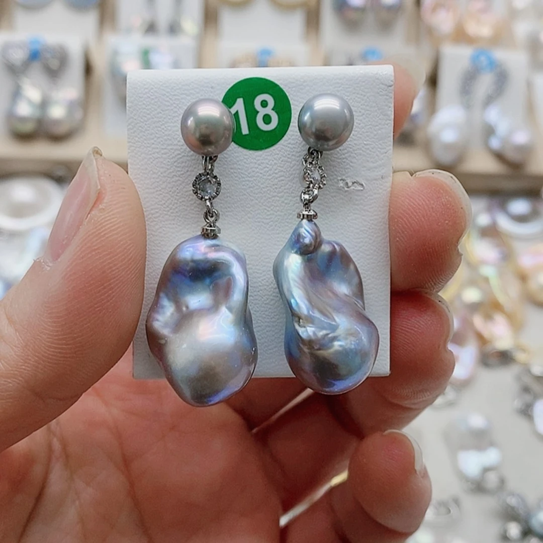 【闪购商品】淡水珍珠耳饰银S925镶嵌