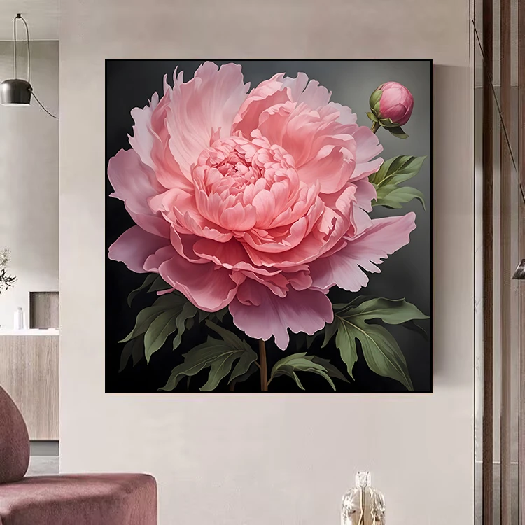 SJ28花开富贵客厅挂画牡丹花玄关壁画餐厅玫瑰花挂图卧室墙上挂画