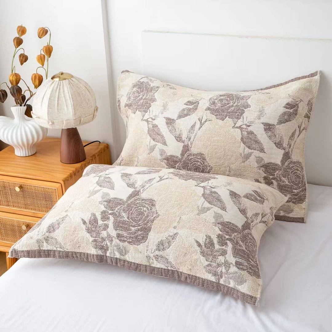 【大美福利】50*80水墨玫瑰枕巾一对装