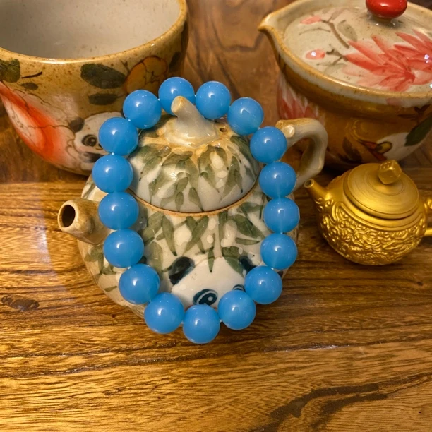 新中式天湖蓝圆珠手链 A1038