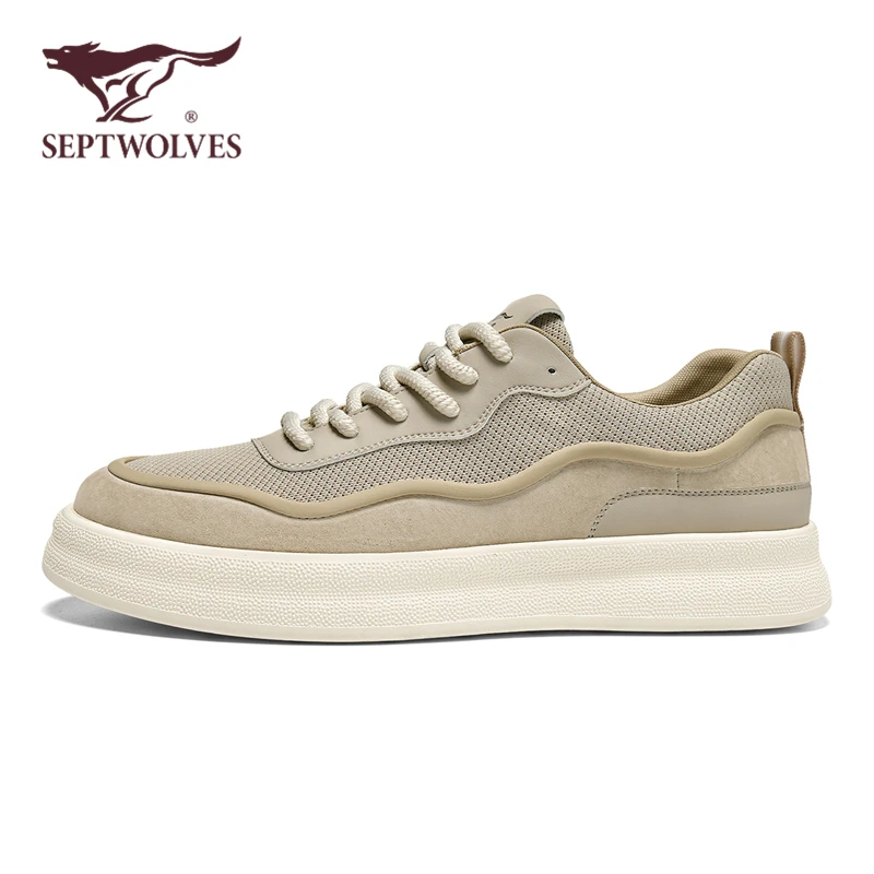 七匹狼正品男鞋2025新款秋季透气休闲板鞋男时尚百搭网面运动潮鞋