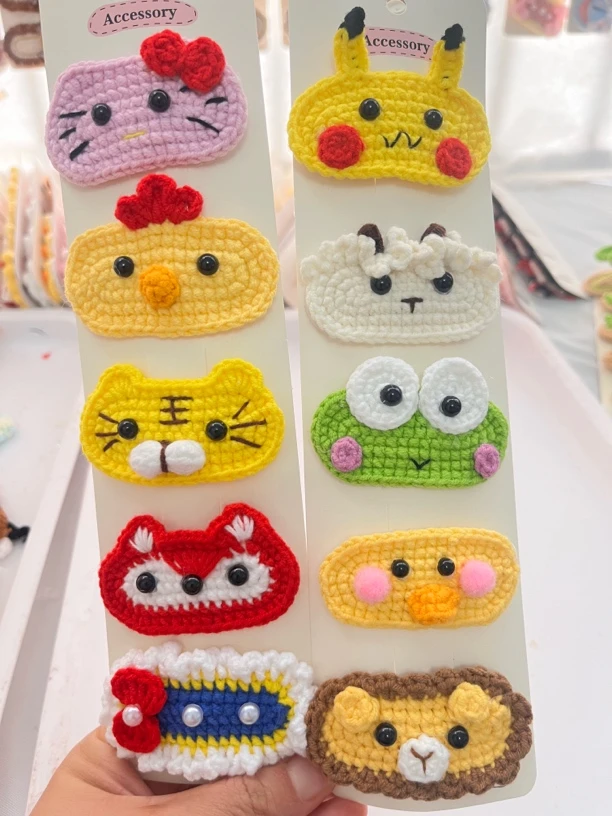 （如图10个）韩版发卡头饰宝宝默认适用性别针织刘海夹发饰网红bb夹