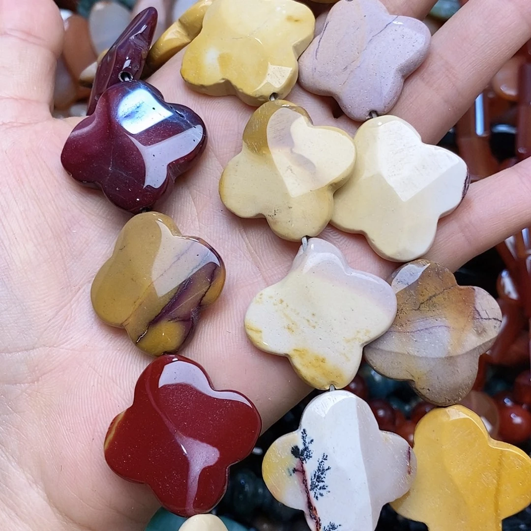 玛瑙/玉髓未镶嵌珠宝半成品蛋黄石花花一条