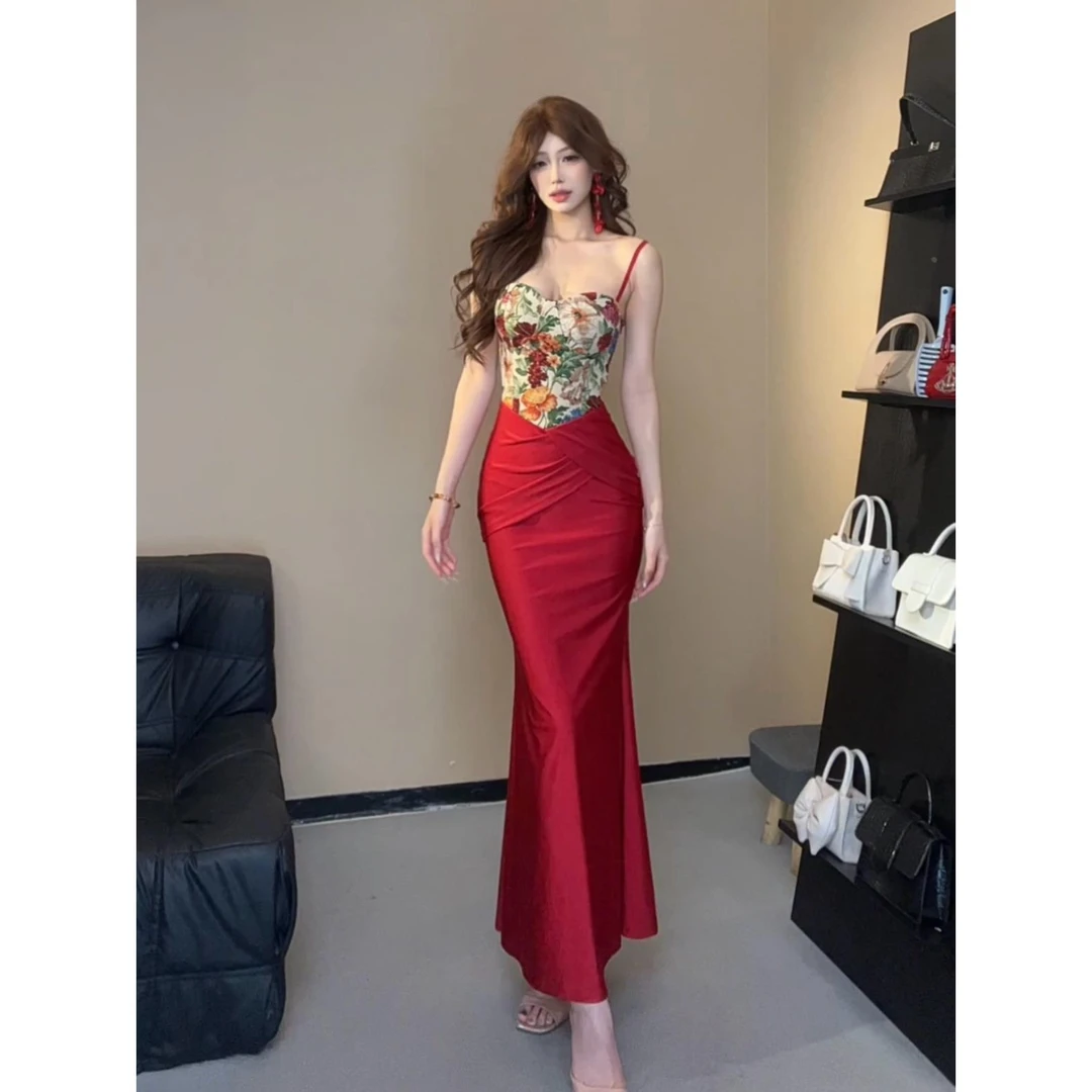 小莹日记【繁花】夏季显瘦气质提花修身吊带连衣裙QZYHZ51939