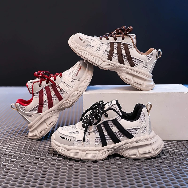 儿童运动鞋2025春秋新款男童鞋子女童老爹鞋透气网面跑步鞋休闲潮