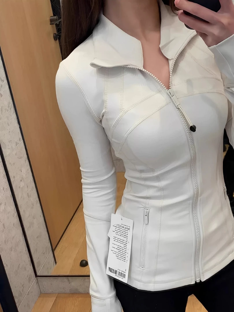 修身运动瑜伽上衣高弹跑步防晒外套拉链开衫长袖外套健身显瘦夹克