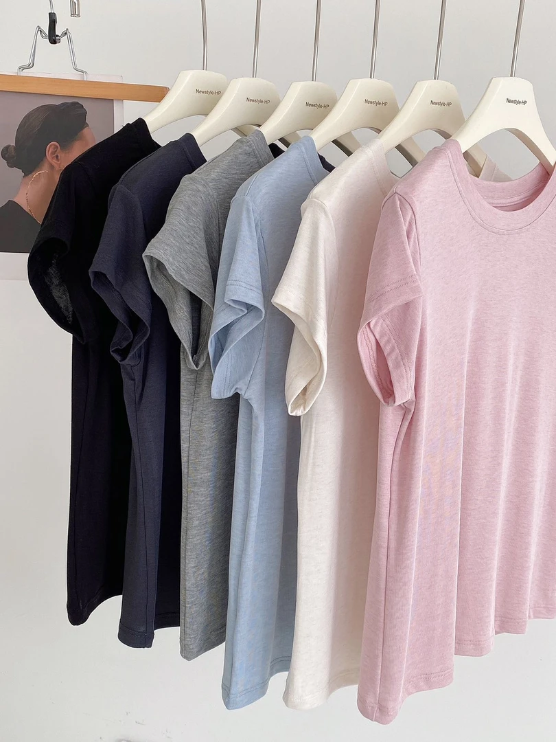 兰精天丝莱赛尔醋酸绵羊毛T恤夏薄纸片人面膜短袖亲肤上衣