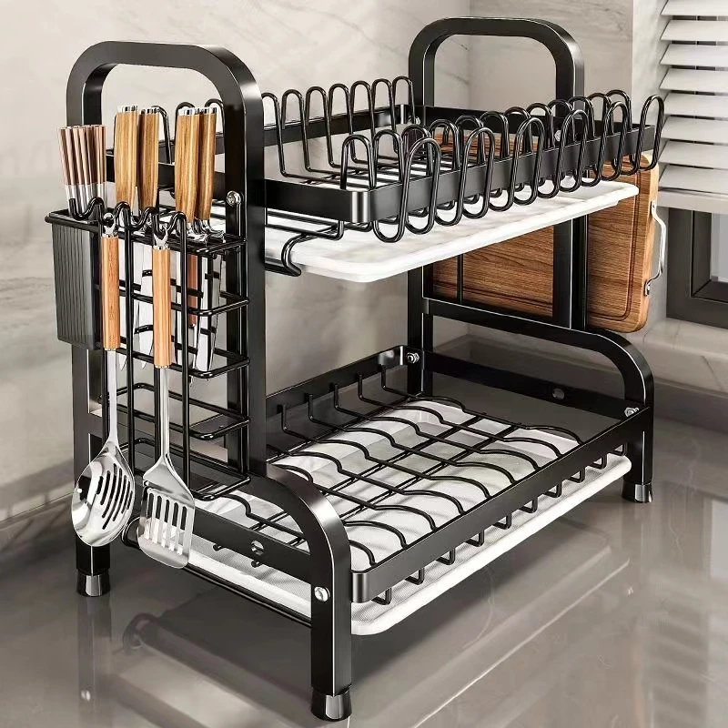 厨房置物架碗碟收纳架碗盘沥水架家用多功能放碗架碗筷收纳盒碗柜
