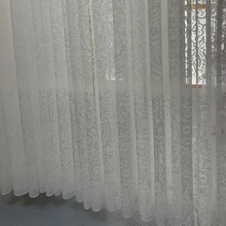 1820加高白色精编纱帘 （改短请联系客服）