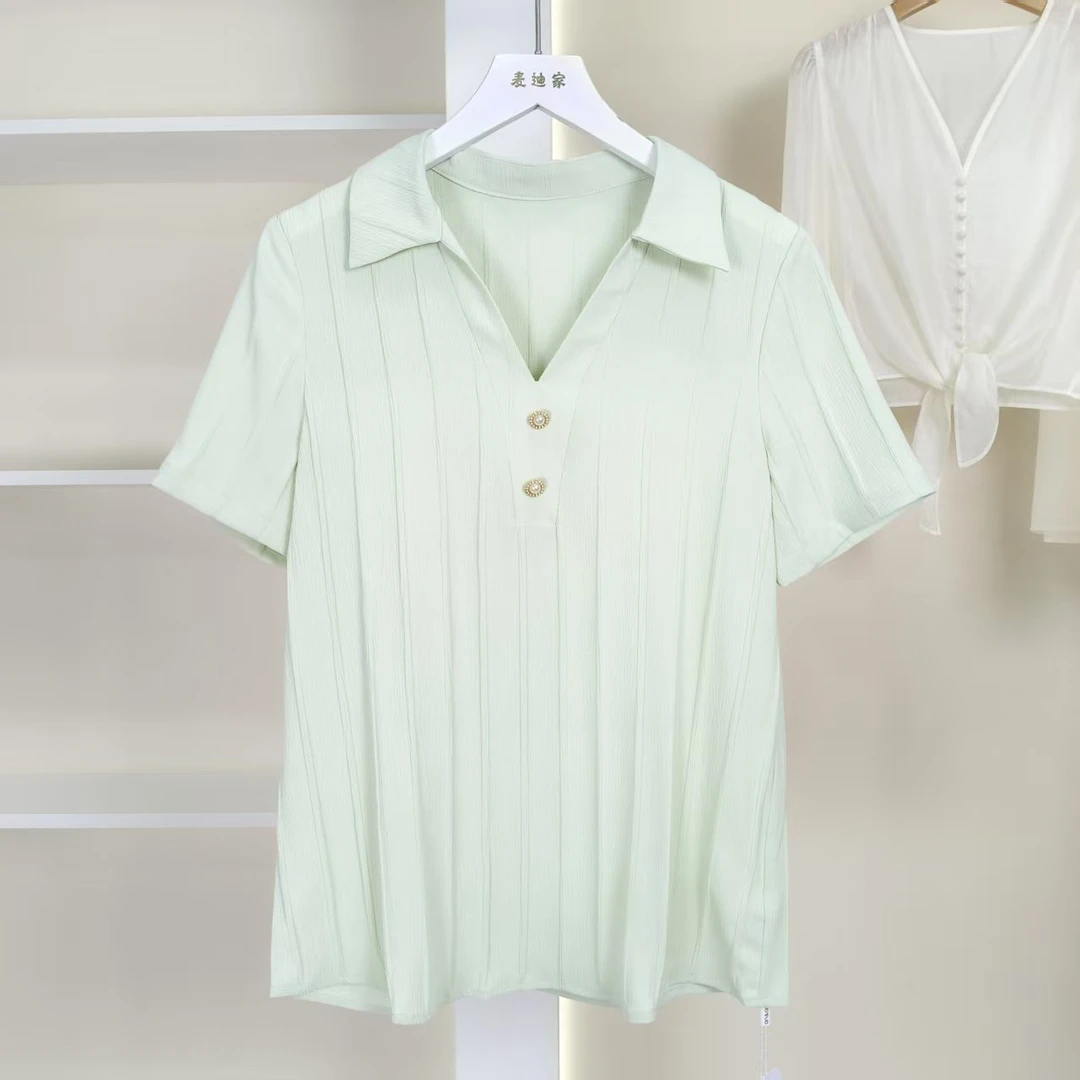 麦迪尚品【安】5051664 纯色简约短袖衬衫夏季女装商场专柜正品