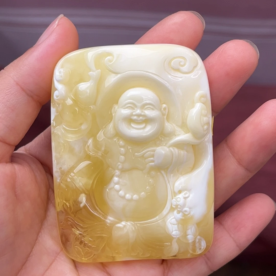 未镶嵌蜜蜡珠宝奇石金白佛