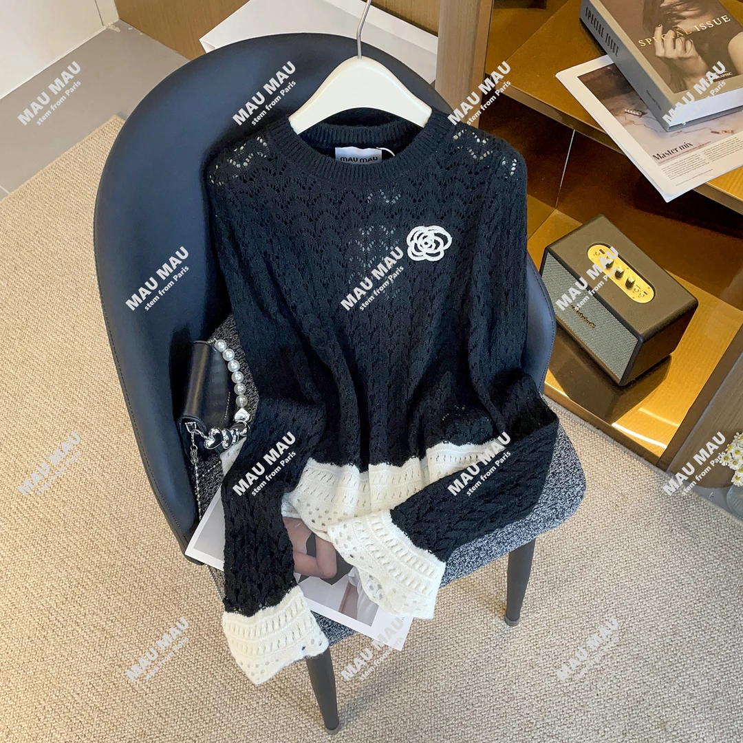 轻奢高端女装25秋季新款流行别致百搭小香风长袖针织上衣DY9024