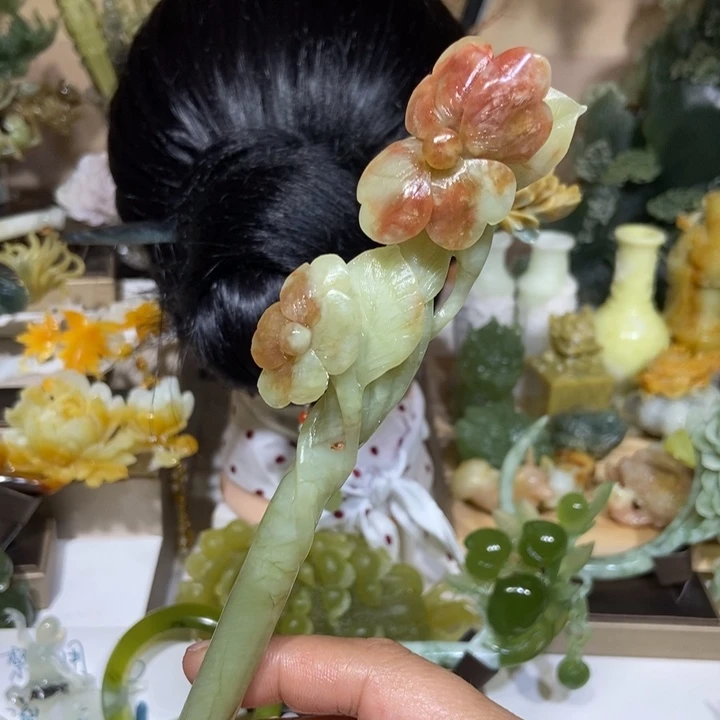 蛇纹石玉未镶嵌发饰