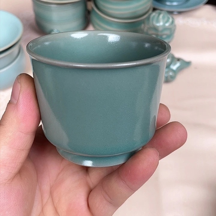 杯子青绿釉 融天杯80-90毫升