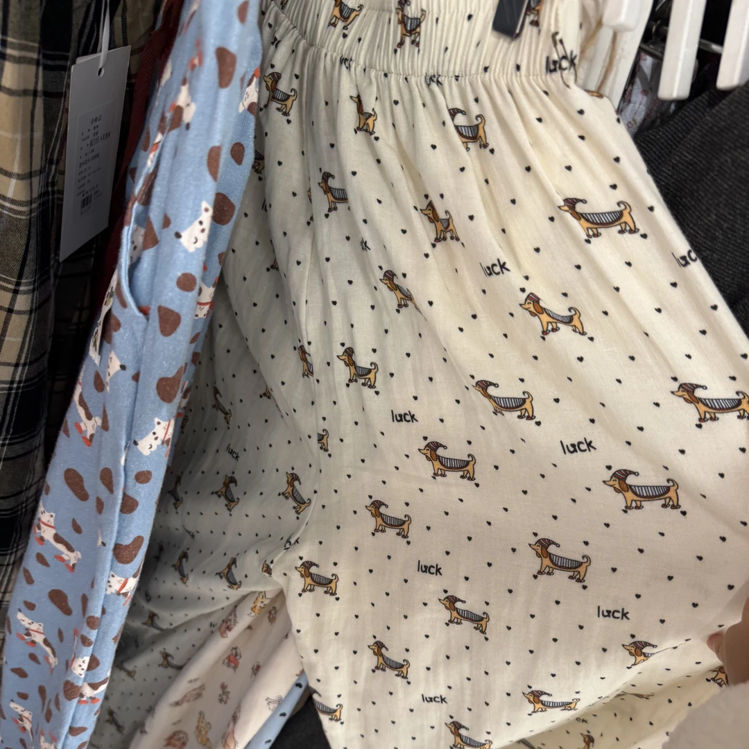 琳琳家居【棉纱睡裤】外穿裤舒适柔软透气简约时尚