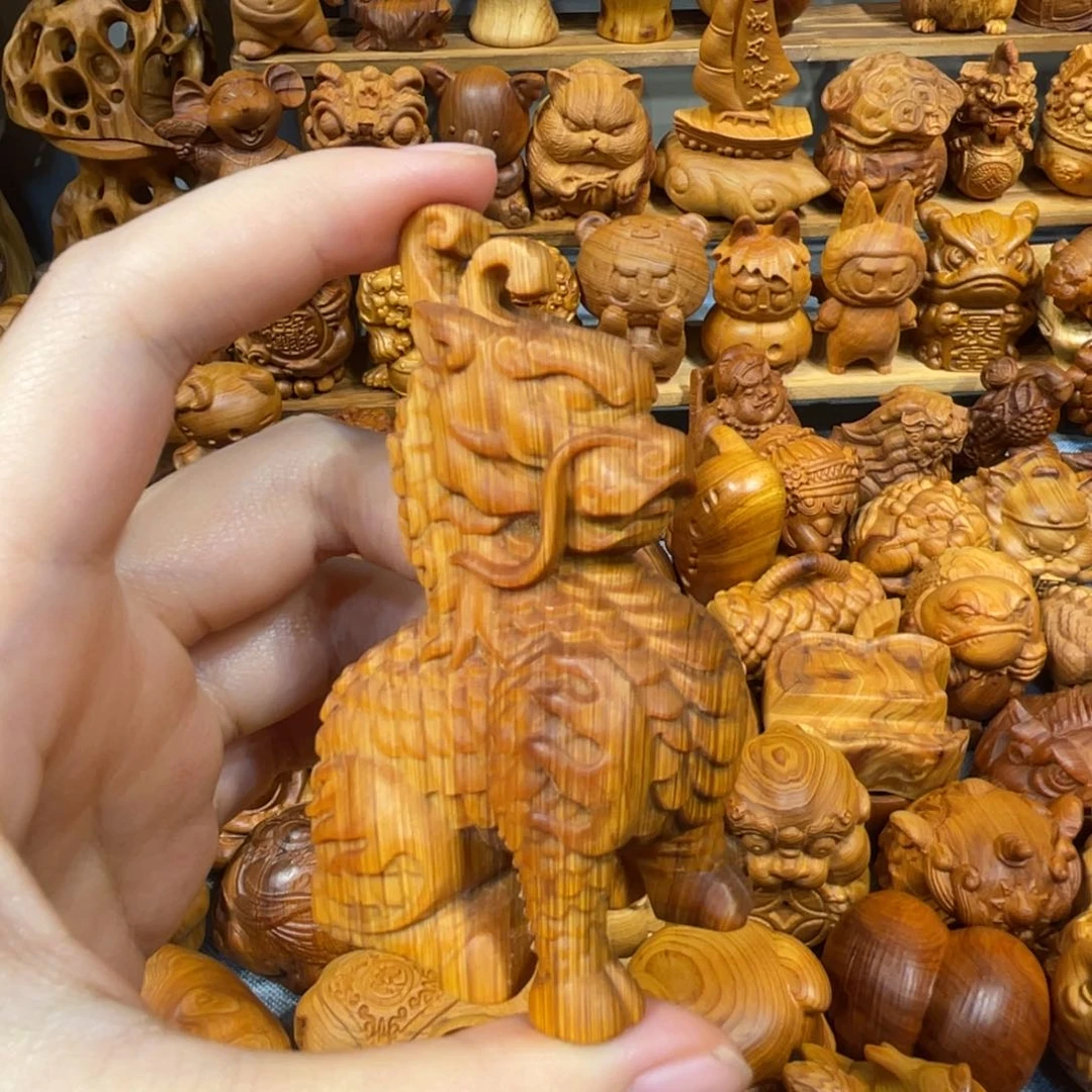 相***遇崖柏崖柏手把件麒麟手把件