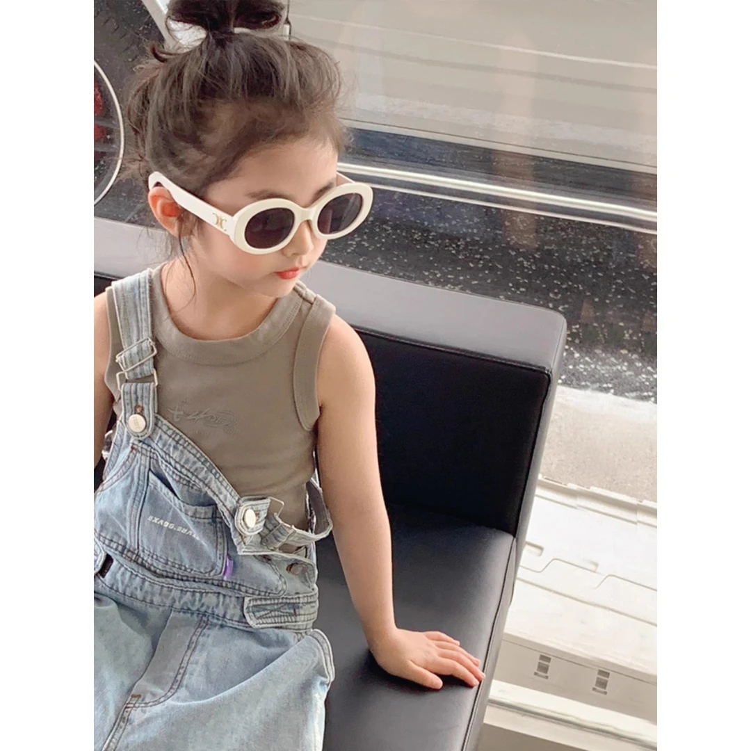女童撞色吊带背心夏季新款2025韩版儿童上衣洋气女孩时髦XB231143