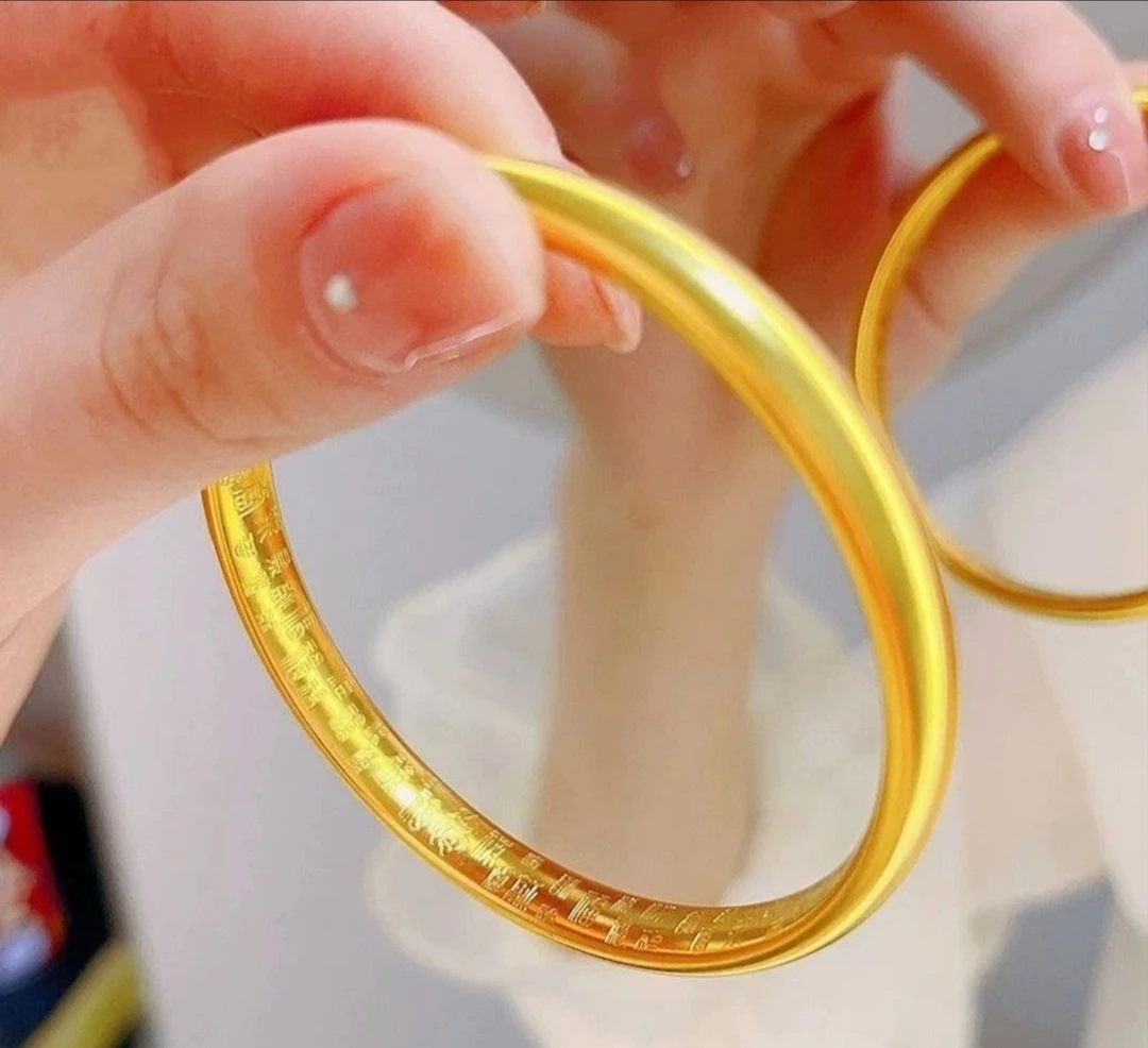 铜合金手镯 新中式《7N百福款》手镯饰品镯子金色精工版气质富贵款