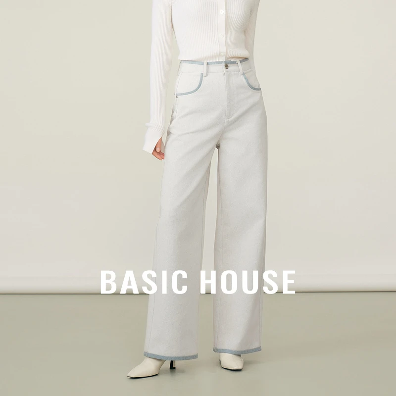 【芋总专属】Basic House/百家好直筒宽松时尚牛仔裤B06245I4302