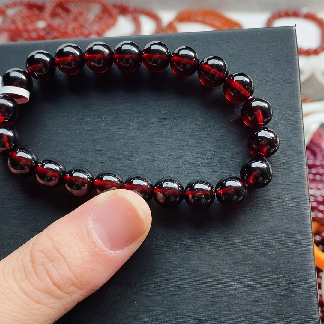 石榴石手链未镶嵌9mm特价