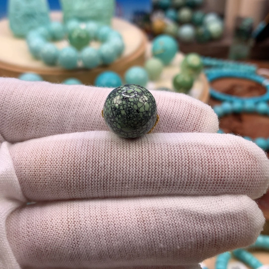绿松石未镶嵌珠宝奇石14.3mm