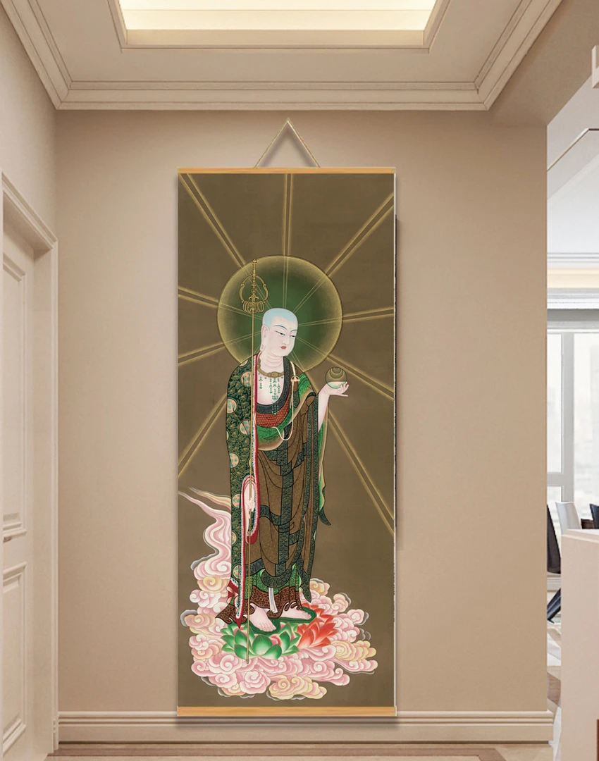 [260地藏王菩萨]80x200cm现代简约挂轴装饰画办公室家居装饰画