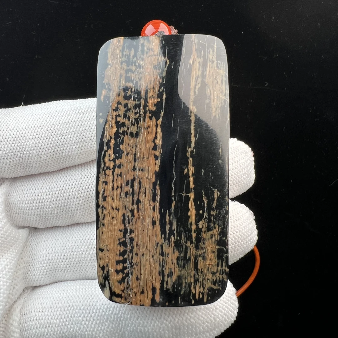 E15-14天然猛犸牙蓝皮 肥皂无事牌31*62*18mm支持鉴定 假一罚四