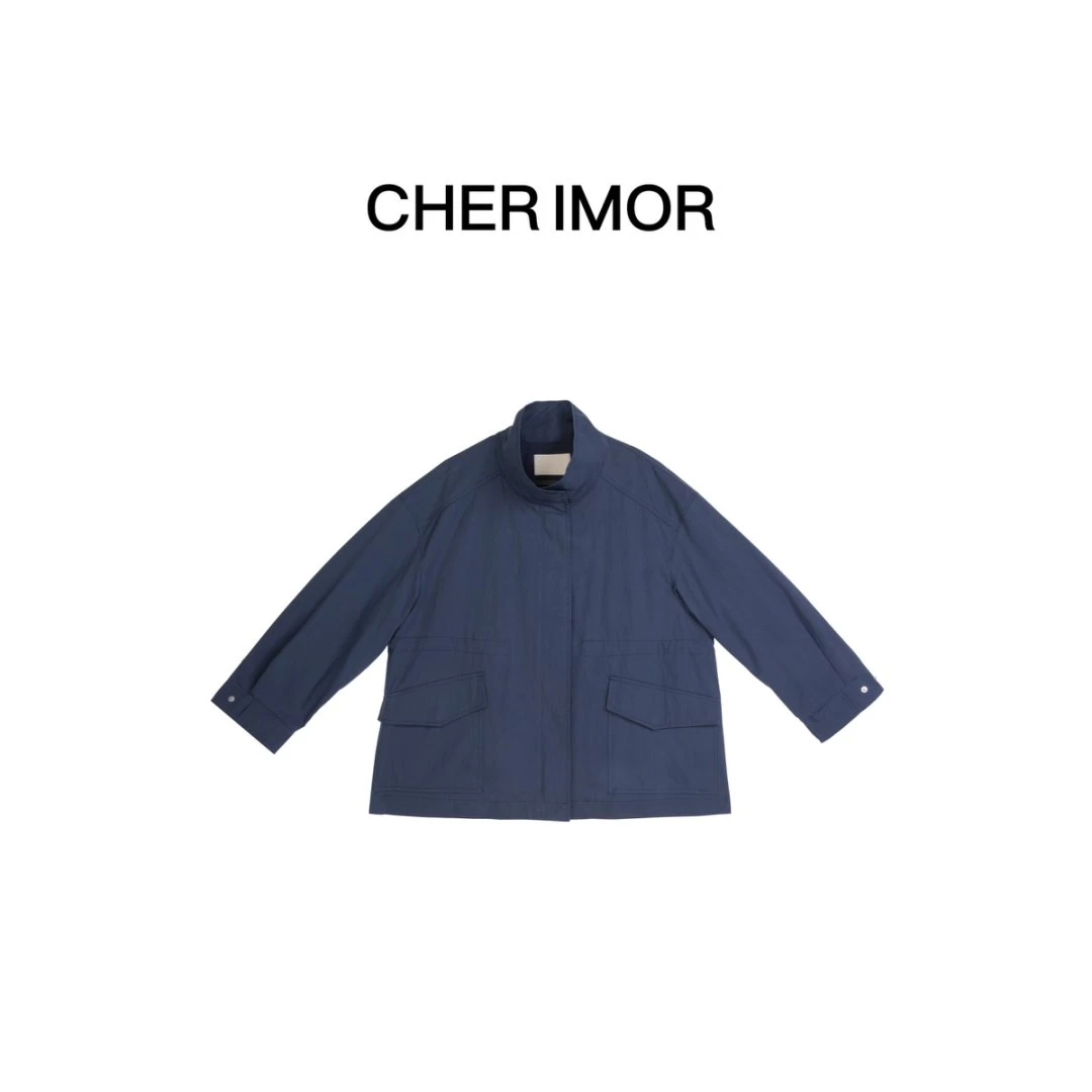 CHER IMOR【物都信使】简约百搭休闲立领风衣 31116  Hi Fortune