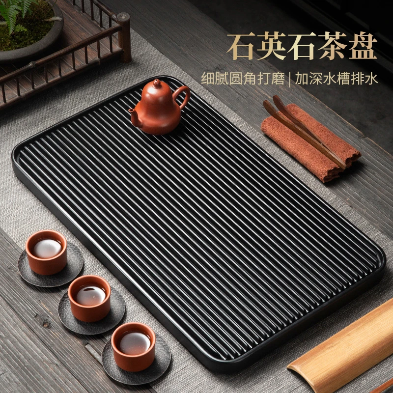 德胜艺新款电木茶盘石头排水快功夫茶盘家用办公室茶具石茶台托盘