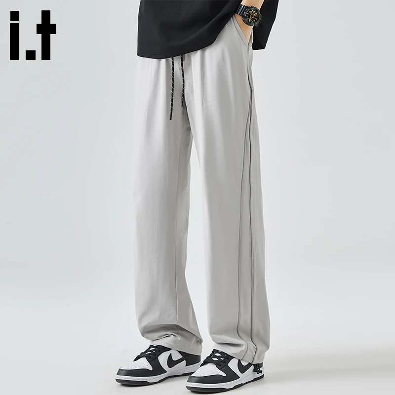 i.t:CHOCOOLATE男士百搭休闲裤2025秋冬新款纯色百搭宽松直筒长裤