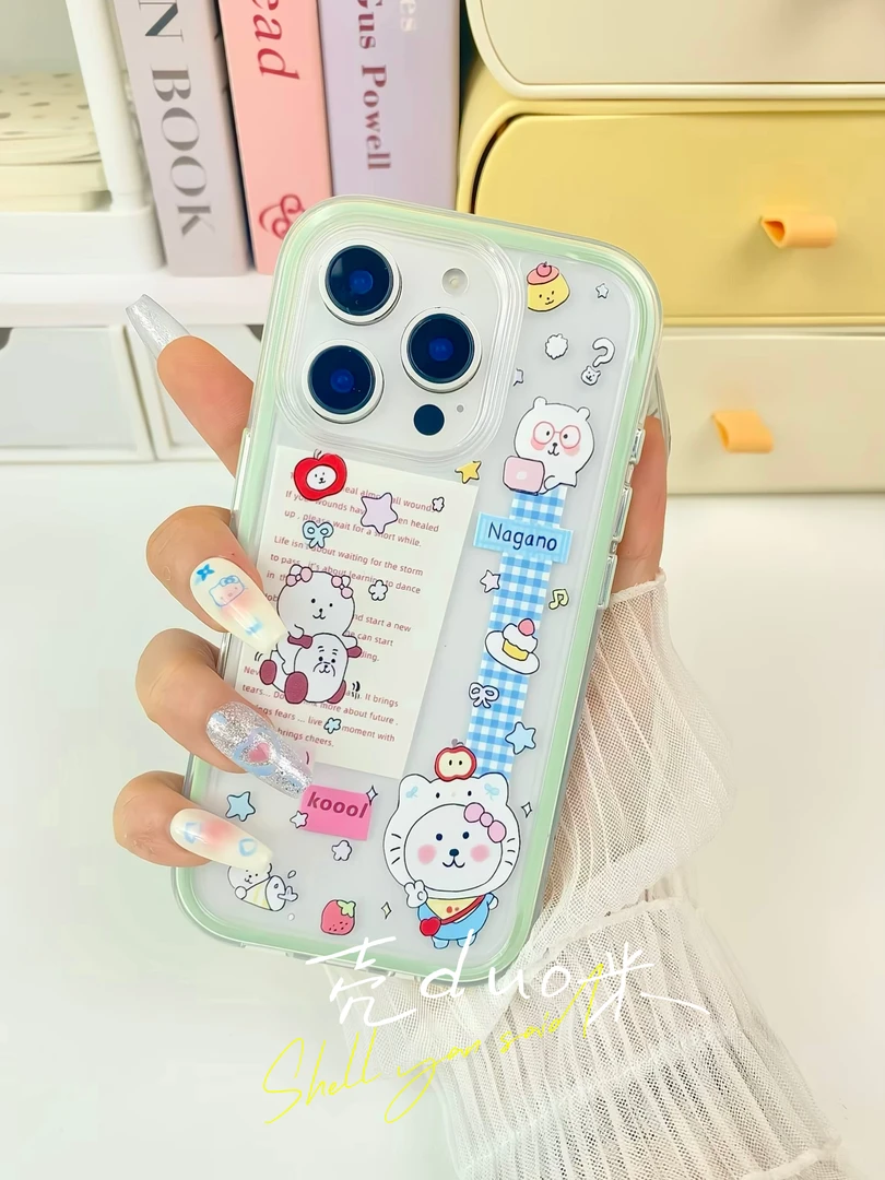 31号【比耶苹果自嘲熊】适用苹果16promax手机壳iphone15/13/14/13