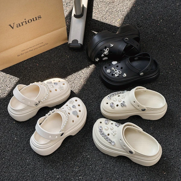 2025新款一脚蹬轻便厚底洞洞鞋750