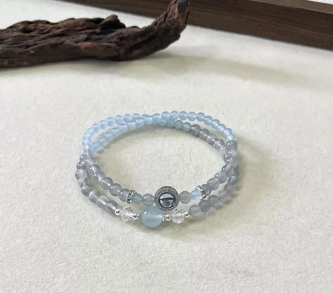 手链 【圆珠】海蓝色圆珠月光手串