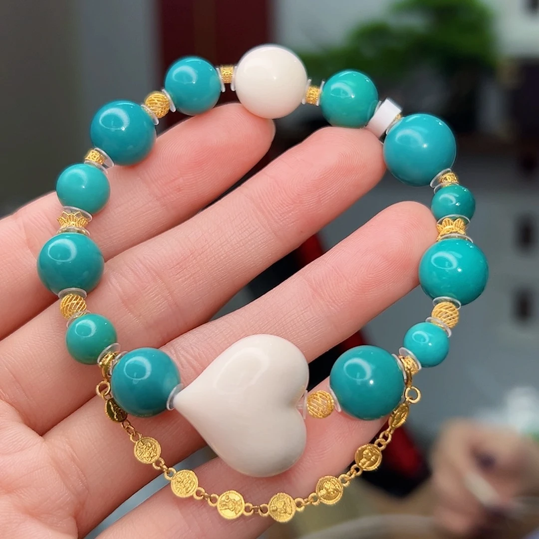 绿松石珠宝奇石18K金镶嵌