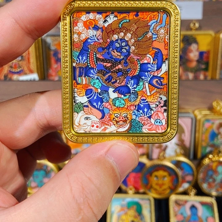 吊坠纯手绘唐卡大黑天