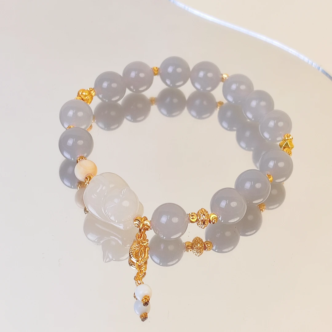 趴趴猫烟紫10mm手串